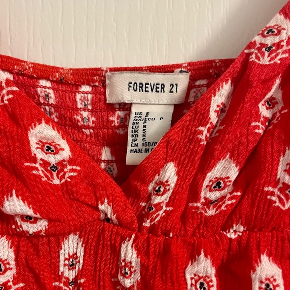 Forever 21 red floral dress S - Picture 2 of 3